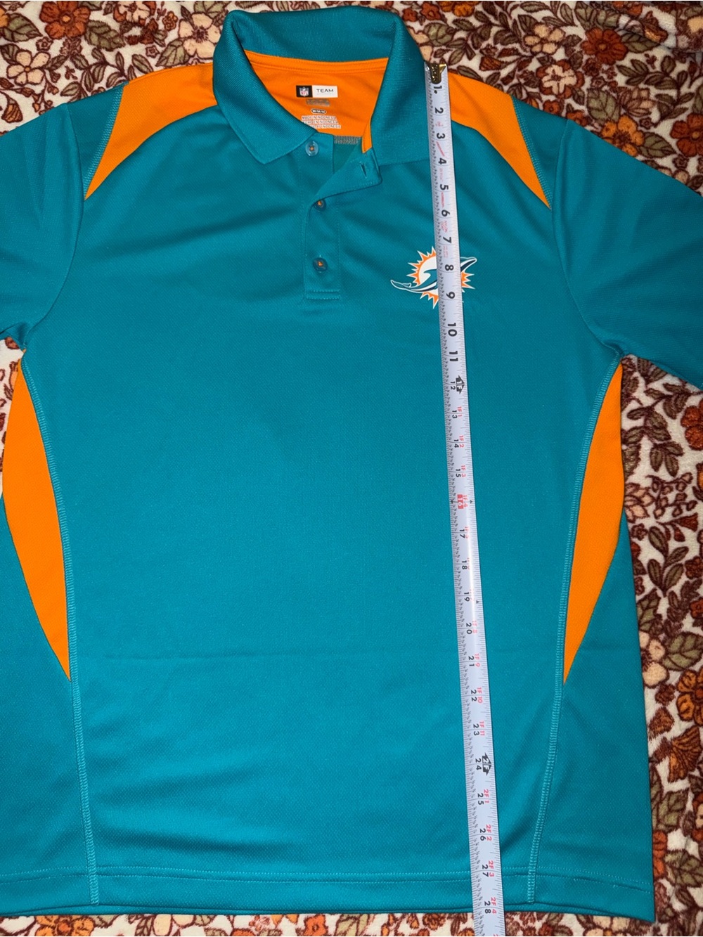NFL Miami Dolphins Teal and Orange Polo Shirt - Picture 4 of 5